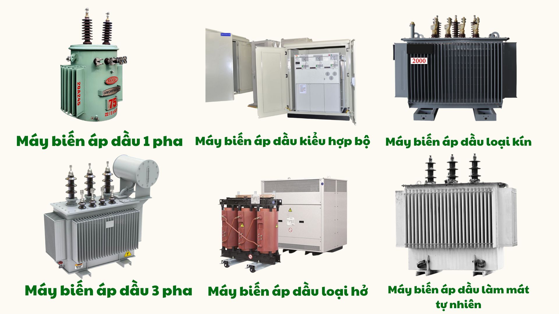 Các loại máy biến áp dầu phổ biến
